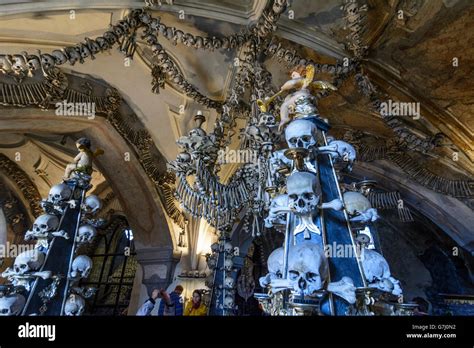 Ossuary ( Kostnice ) in Sedlec, Kutná Hora (Kuttenberg), Czech Republic, Stredocesky ...