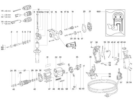 Schemat Wiertarka METABO B E 622 S R+L - 00626000 - części zamienne ...