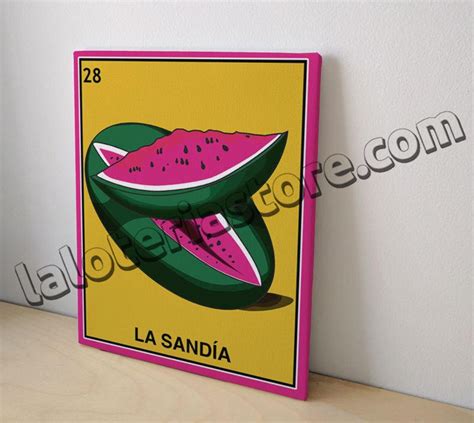 Canvas 8x10 La Sandia Loteria Card Stretched And Ready Etsy