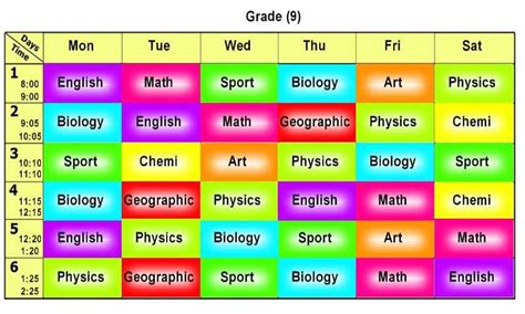 School Schedule Maker Template