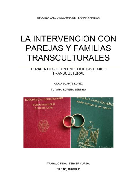 La Intervencion Con Parejas Y Familias Transculturales Avntf