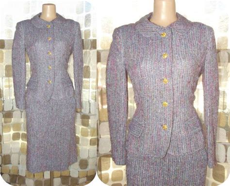 Vintage S Mohair Suit S Dress Set Purple Mohair Etsy