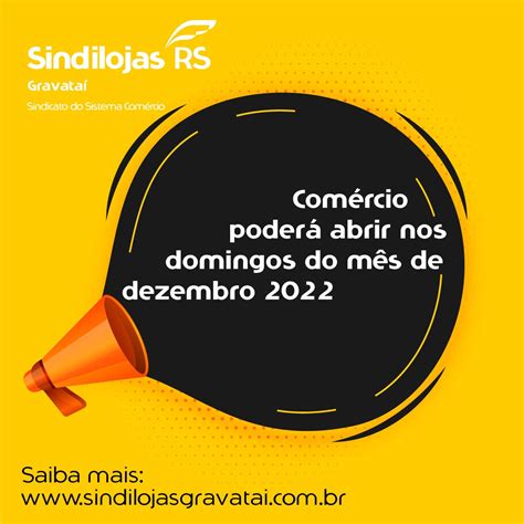 Comércio poderá abrir nos Domingos do Mês de Dezembro Sindilojas