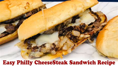 Easy Philly Cheesesteak Sandwich Recipe Youtube