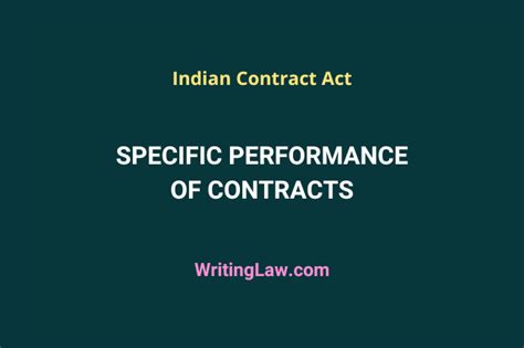 specific performance  contracts
