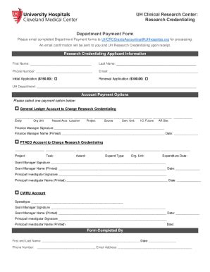 Fillable Online Research Credentialing Department Payment Form Fax