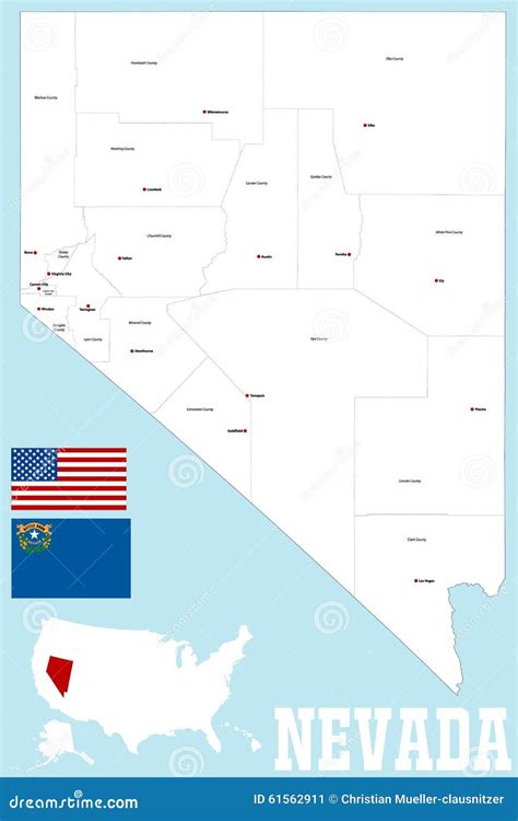 Nevada County Map stock vector. Illustration of america - 61562911