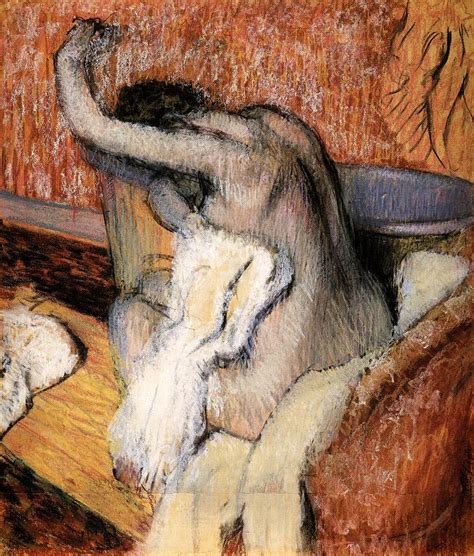 Woman Drying Herself Painting By Edgar Degas