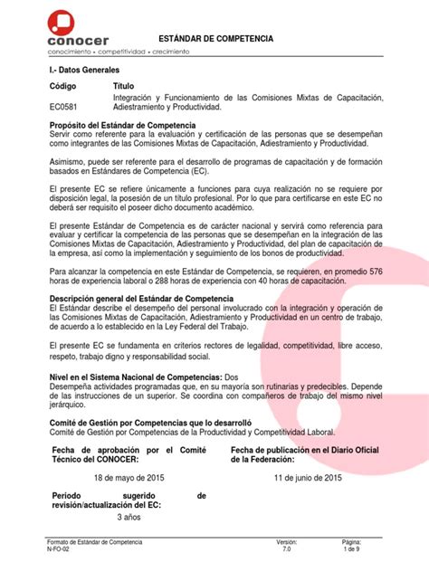 Comisiones Mixtas De Capacitación Adiestramiento Y Productividad