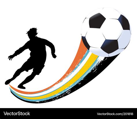 Soccer player and ball Royalty Free Vector Image