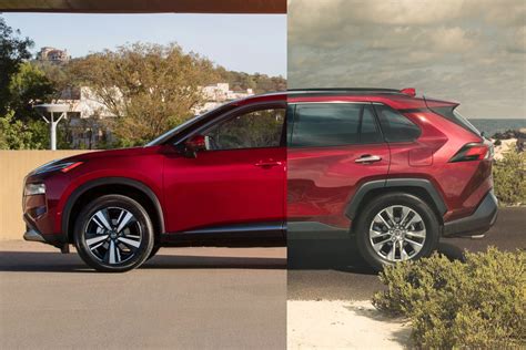 Tale Of The Tape 2021 Nissan Rogue Vs 2020 Toyota Rav4 Driving