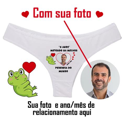 Calcinha Personalizada Nome E Foto Sensual Namorado Marido Presente