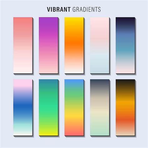 Premium Vector Vibrant Colorful Gradients Pallete An Example Of A Bright Color Swatches