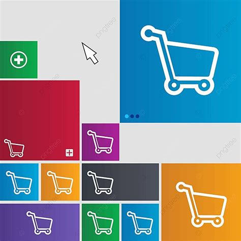 Contemporary Ecommerce Buttons With Cursor Pointer Shopping Cart Icon