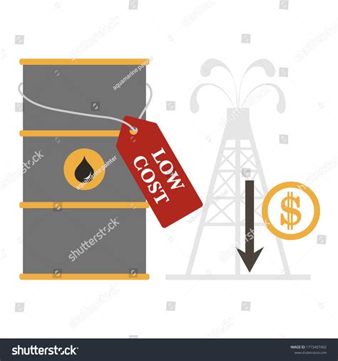 Vector Illustration Oil Price Decrease Petroleum Stock Vector Royalty