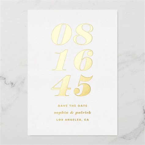 Retro Bold Italic Typography Modern Save The Date Foil Invitation