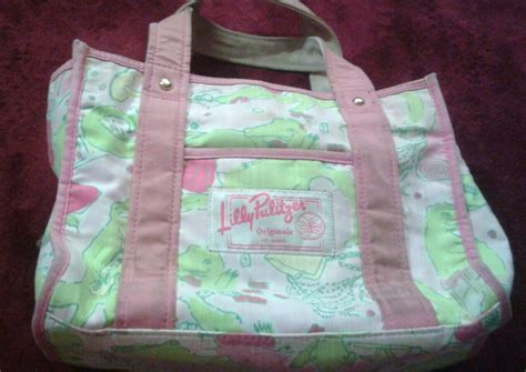 Lilly Pulitzer Originals Frisky Buisness Alligators Zippered Purse Tote