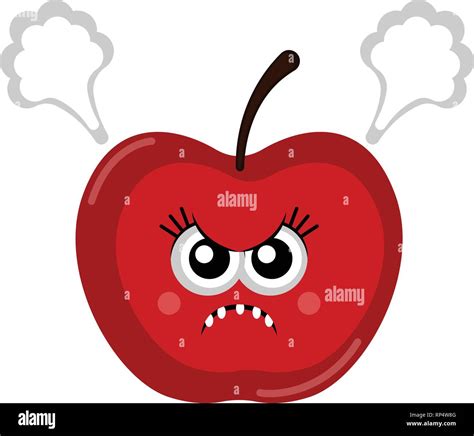 Isolated Angry Apple Cartoon Stock Vector Image And Art Alamy