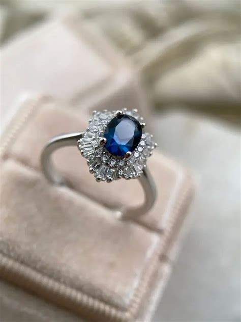 925 Sterling Silver London Blue Topaz Ring for Women Blue Topaz Ring