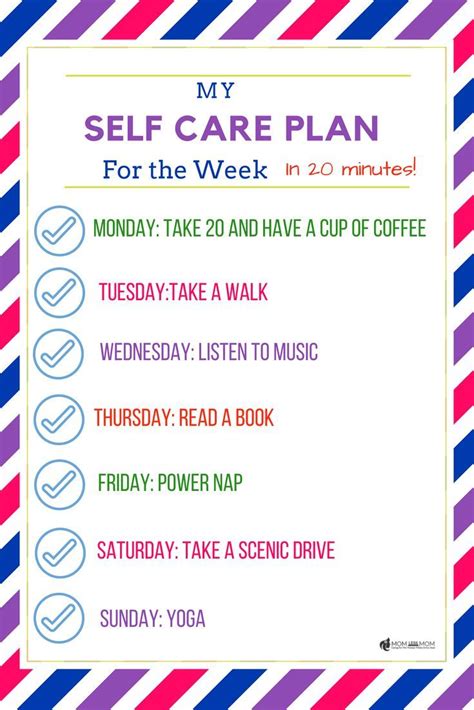 Self Care Plan Printable Pdf