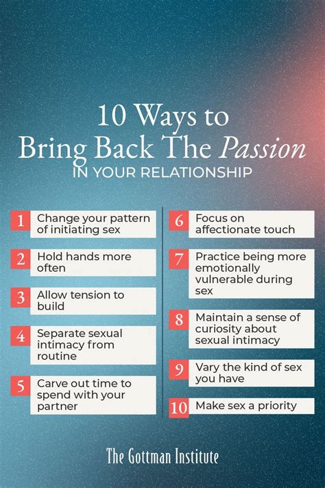 Learn 10 Ways To Rekindle The Passion In Your Marriage Relationship Therapy Marriage