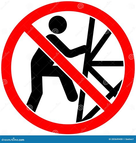 Prohibition Sign Do Not Climb Tower Symbol Stock Vector Illustration