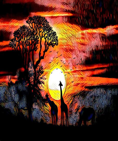 Africa Safari Digital Art By Deestylistic Designs Llc