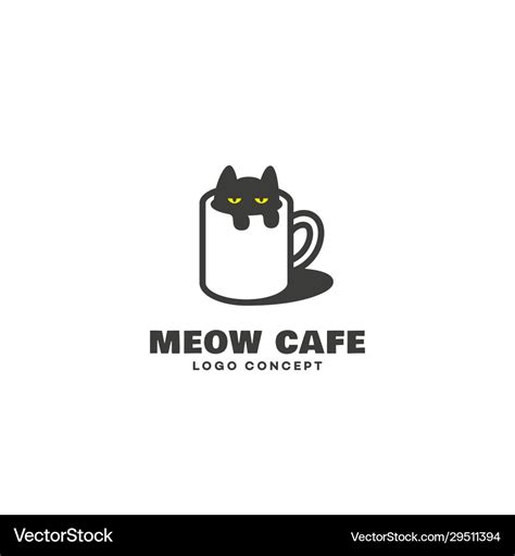 Cat cafe logo Royalty Free Vector Image - VectorStock