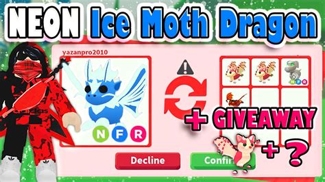 I TRADED NEON Ice Moth Dragon IN NEW ADOPT ME WINTER UPDATE YouTube