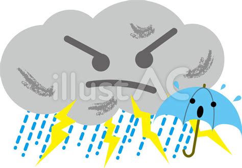 ゲリラ豪雨・集中豪雨イラスト No 486847／無料イラストフリー素材なら「イラストac」