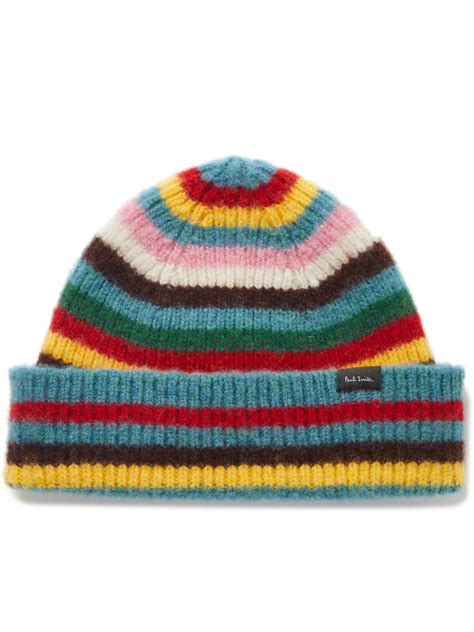 Paul Smith Striped Ribbed Wool Beanie Paul Smith