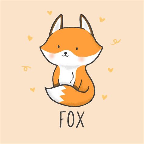 Style De Dessin Anim Mignon Fox Dessin S La Main Vecteur Premium