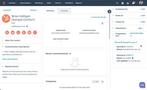 Utilizar La Tarjeta De Sincronización De Integraciones De Microsoft Dynamics 365