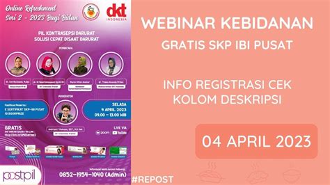 Webinar Kebidanan Gratis Skp Ibi Pusat April Youtube