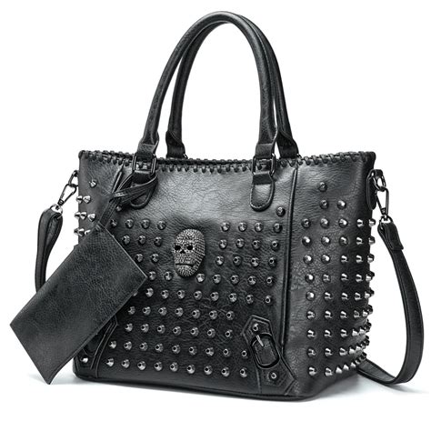 Annmouler Punk Cr Nio Crossbody Bolsa Para Mulheres Bolsa De Couro Pu