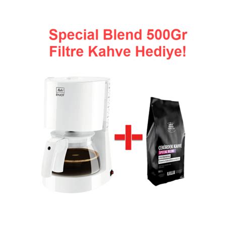 Melitta Enjoy II Filtre Kahve Makinesi Beyaz 500Gr Filtre Kahve Hediye