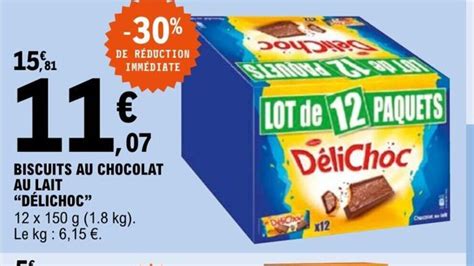 Promo Biscuits Au Chocolat Au Lait D Lichoc Chez E Leclerc