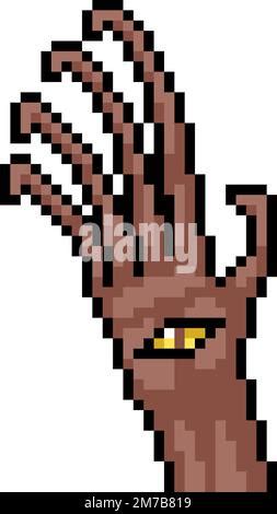 Vector Pixel Art Evil Monster Isolated Cartoon Stock Vector Image Art