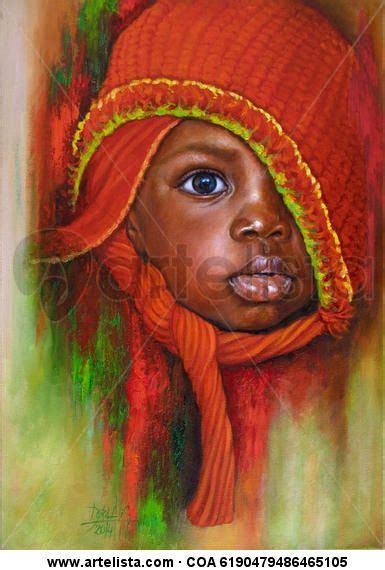 Niño de Raza Negra 82 por Dora Alis Afro art Black art African