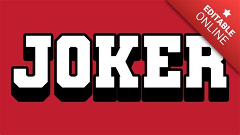 Editable Joker Text Font Effect Font Generator