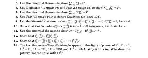 Solved 5 Use The Binomial Theorem To Show K 0n Nk 2n 6 Chegg