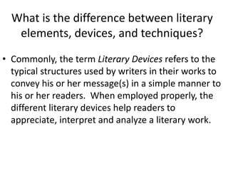 Literary Devices & Techniques | PPT