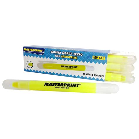 Caneta Marca Texto Em Gel Amarelo Masterprint Mp Mundoware