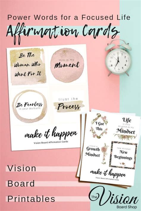 Vision Board Affirmation Cards Goal Cards Vision Board Printables