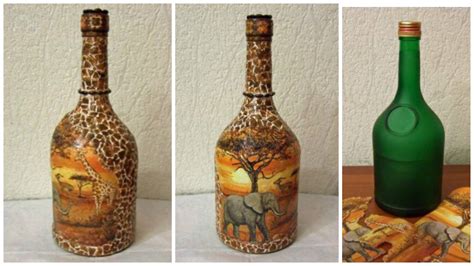 Aprende C Mo Decorar Botellas Con Servilletas De Decoupage Y Cascaras