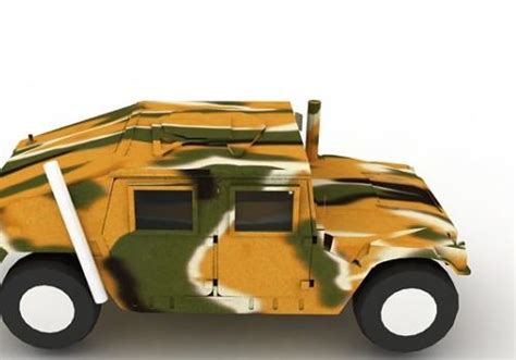 Military Camouflage Humvee 3D Model - .Max - 123Free3DModels