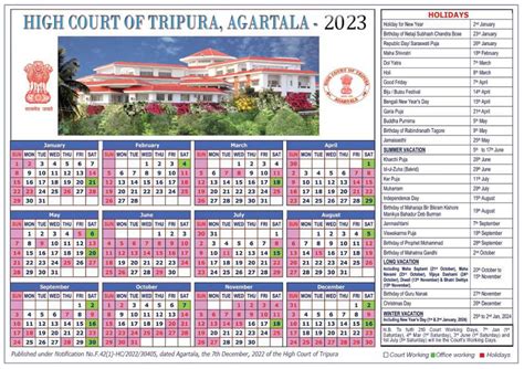 2024 Government Calendar Tripura Erena Jillane