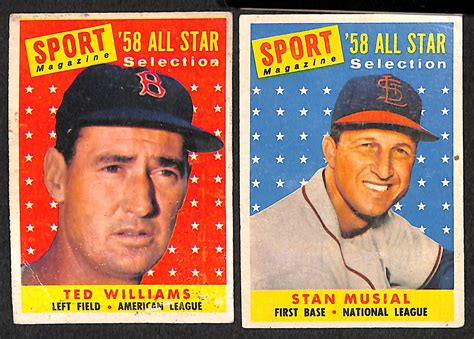 Lot Detail Lot Of 14 1958 Topps Baseball Cards W Ted Williams All