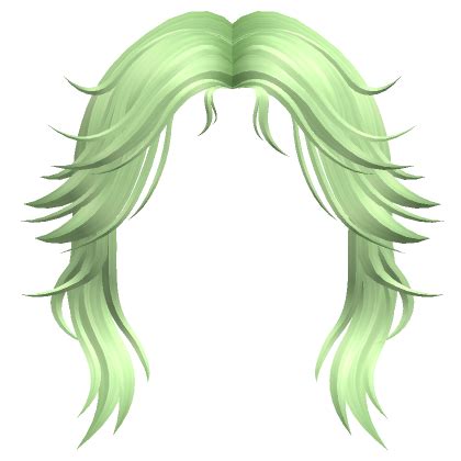 Messy Wolfcut Bangs In Sage Green S Code Price Rblxtrade