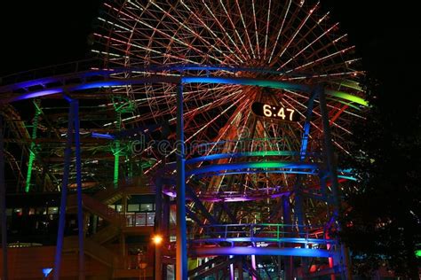 Night View of the Ferris Wheel of the Park Stock Image - Image of ...